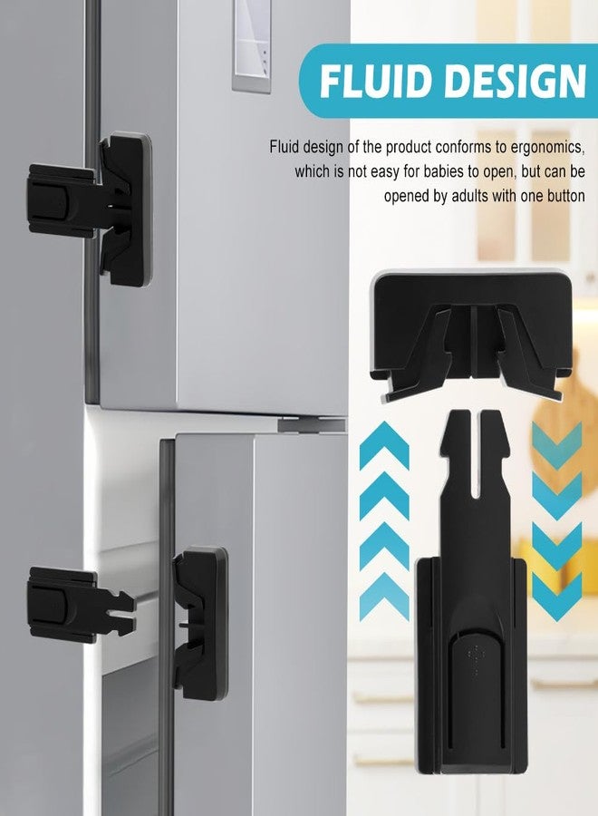 BNYTXV Fridge Lock, 2PCS Freezer Lock, Refrigerator Locks for Kids, Child-Proof Child Safety Lock for Oven Fridge Door Latch - Image 5